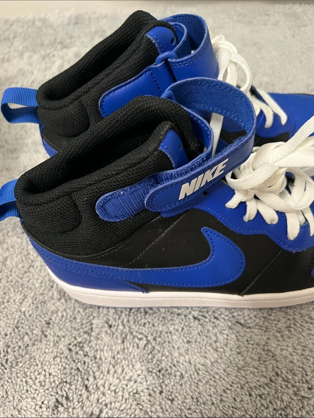 Nike Black & Blue High-Top Sneakers with White Laces